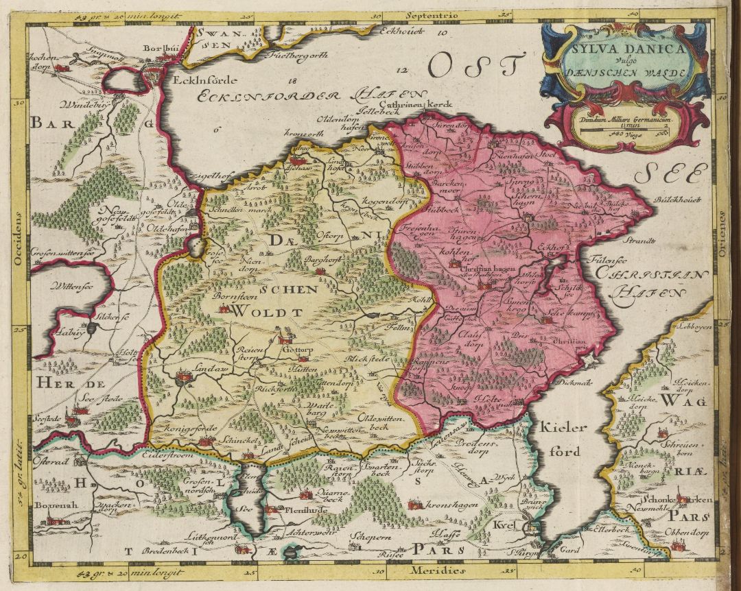 Dänischer Wohld - Karte von 1665 Dänischer Wohld - Karte von 1665