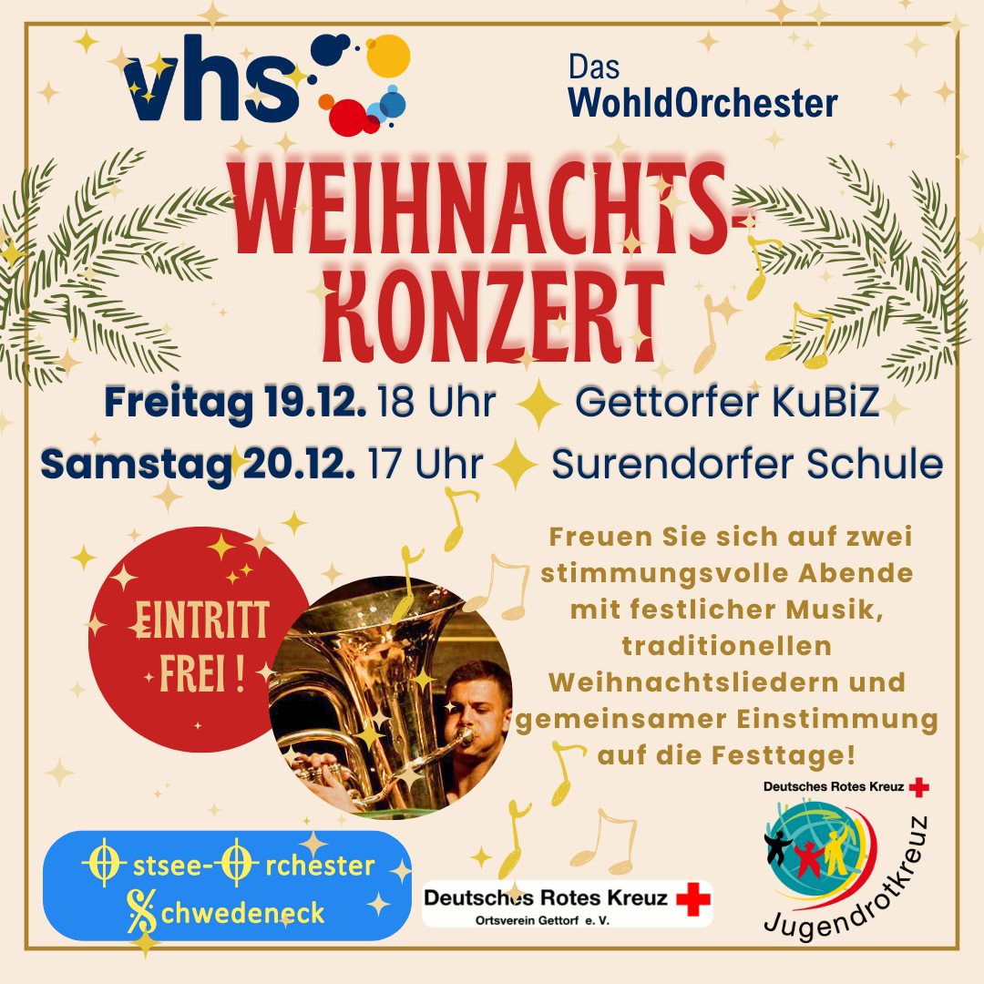 Öffnet die Seite '19.12.+20.12.: Weihnachtskonzerte des WohldOrchesters!'